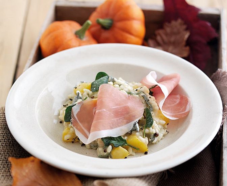 Risotto alla zucca, Gorgonzola, salvia e Prosciutto di ...